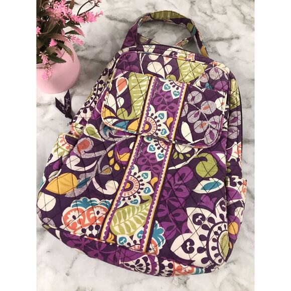 VTG 90's Y2K Vera Bradley Backpack Retired Paisley Print Quilted Boho Colorful - Picture 2 of 11